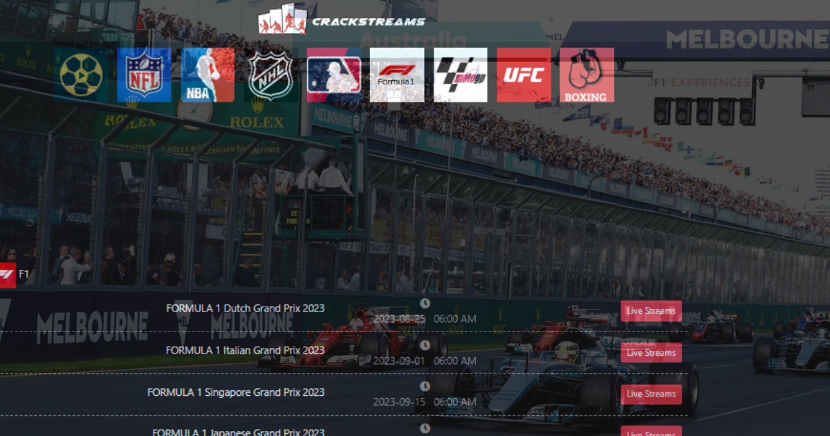 Why CRACKSTREAMS is the Best Website for F1 Live Stream Totalsportek